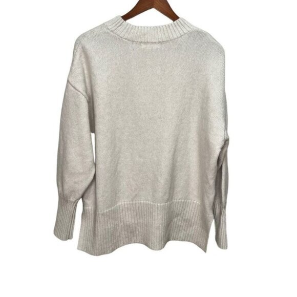 H m Cream Wool Blend Scoop Neck Sweater Size L - Picture 2 of 10